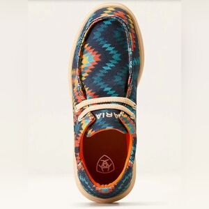 Ariat Youth Hilo Blue Aztec Shoe, Size 12 Western Slide On